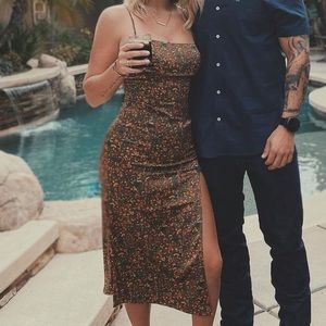 Urban Outfitters MIDI Tie Back Dress with Slit